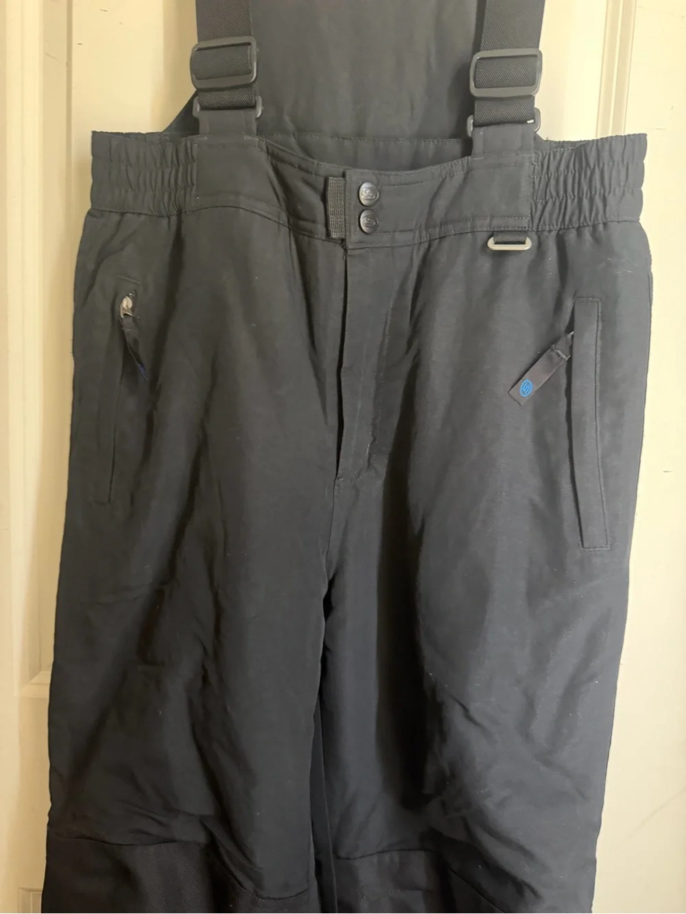 Men's Black Insulated Snow Bib Pants with Adjustable Suspenders